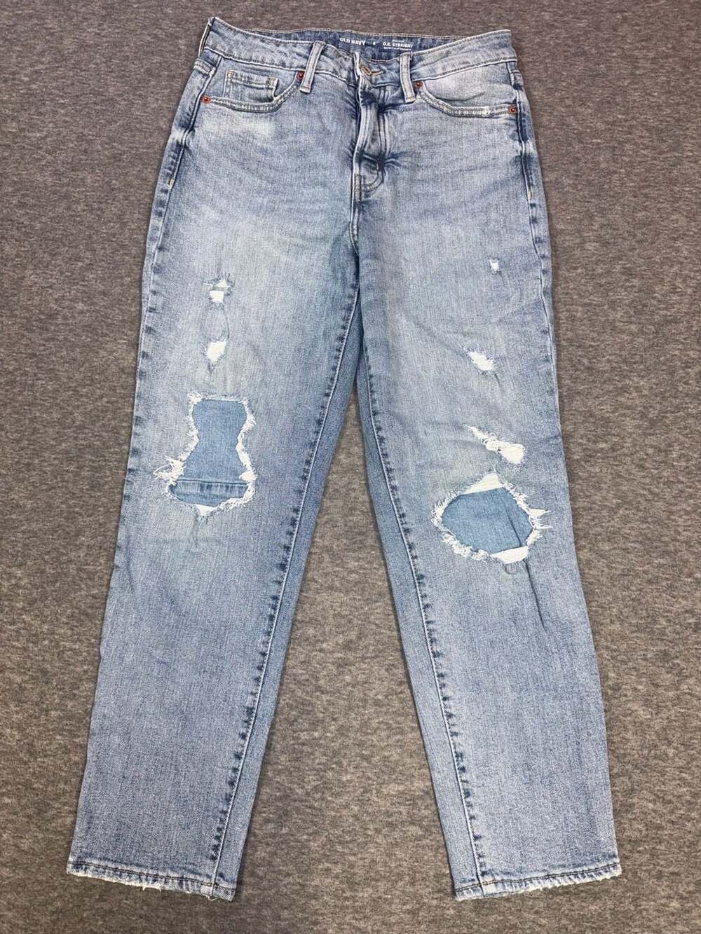 Old Navy O.G. Straight High-Rise Distressed Jeans Size 8